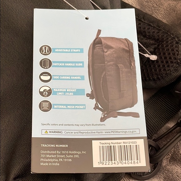 Black Travel Backpack - Picture 2 of 13